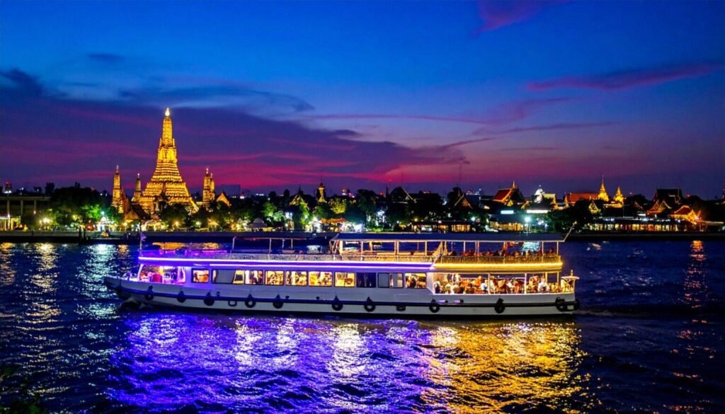 EXPERIENCIA NOCTURNA EN BANGKOK: CENA CRUCERO, MÚSICA Y TEMPLOS ILUMINADOS - Excursiones por Bangkok en Español
